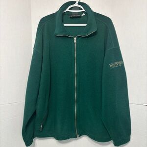 WindRiver Men's 2XL Forest Green Lightweight Fleece Jacket FLAWED